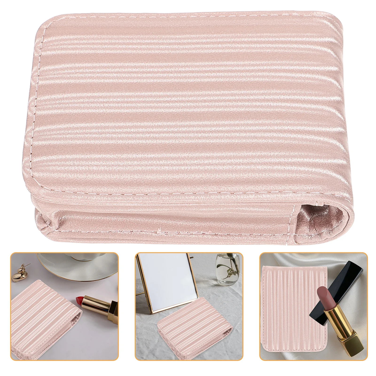 

Mini Lipstick Case with Mirror PU Anti-Fall Shockproof Design Compact Size for Purse Travel Hiking Parties Gift for Mom