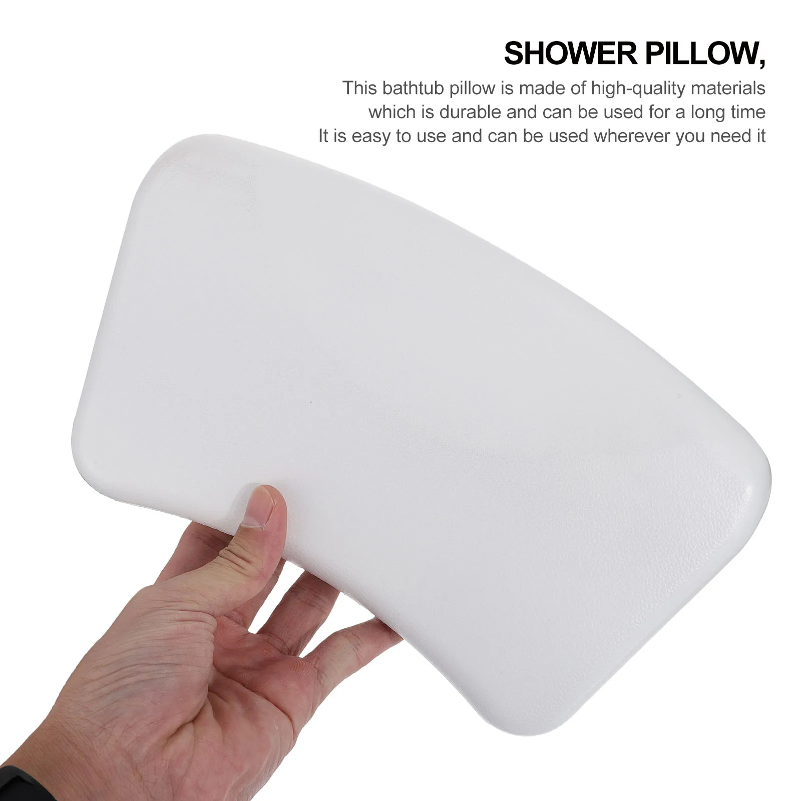 

1pc Bathtub Pillow Bath Cushion Spa Headrest White PU Non Slip Suction Cup Comfortable Safe Durable High Quality Match Bathroom