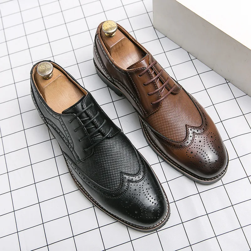 Large-sized new style fashionable business formal leather shoes wedding groom's small leather shoes men's shoes M085