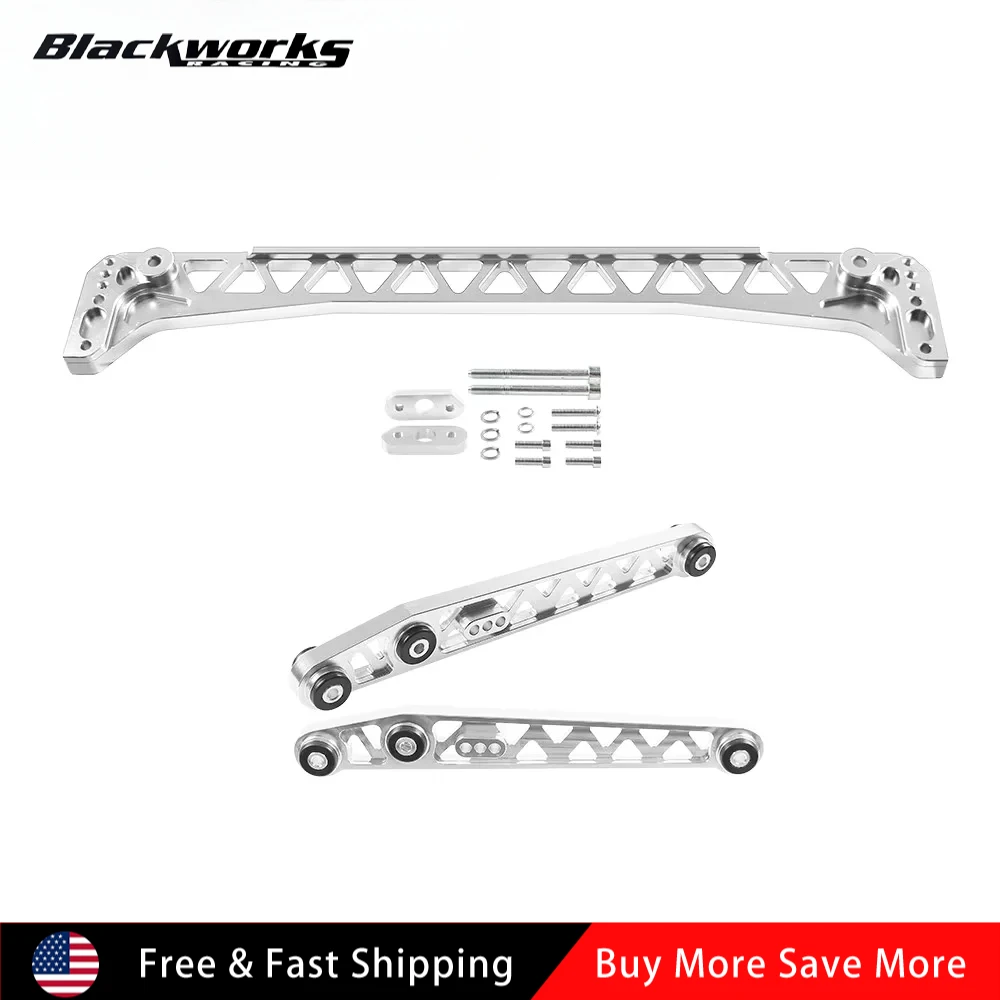 

Billet LCA Rear Lower Control Arm+Subframe Brace Compatible with 1996-2000 Honda Civic EK