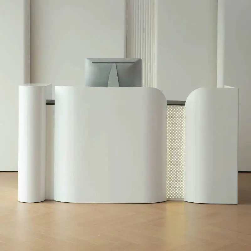

Modern Luxury Reception Counter Design Storage Drawer Corner Reception Desks Stands Receptionist Mostrador Recepcion Furniture