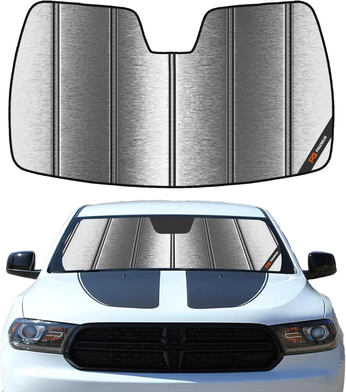 

Windshield Sun Shade for Dodge Durango 2011-2020 Front Window Sunshade - Metallic