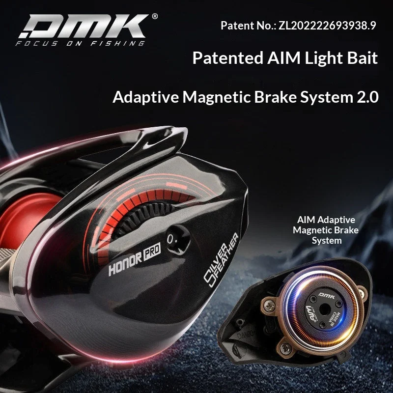 DMK Baitcasting Reel Silver Feather Honor Pro Full Carbon Fiber Ultralight Stream Fishing Reel For Anglers