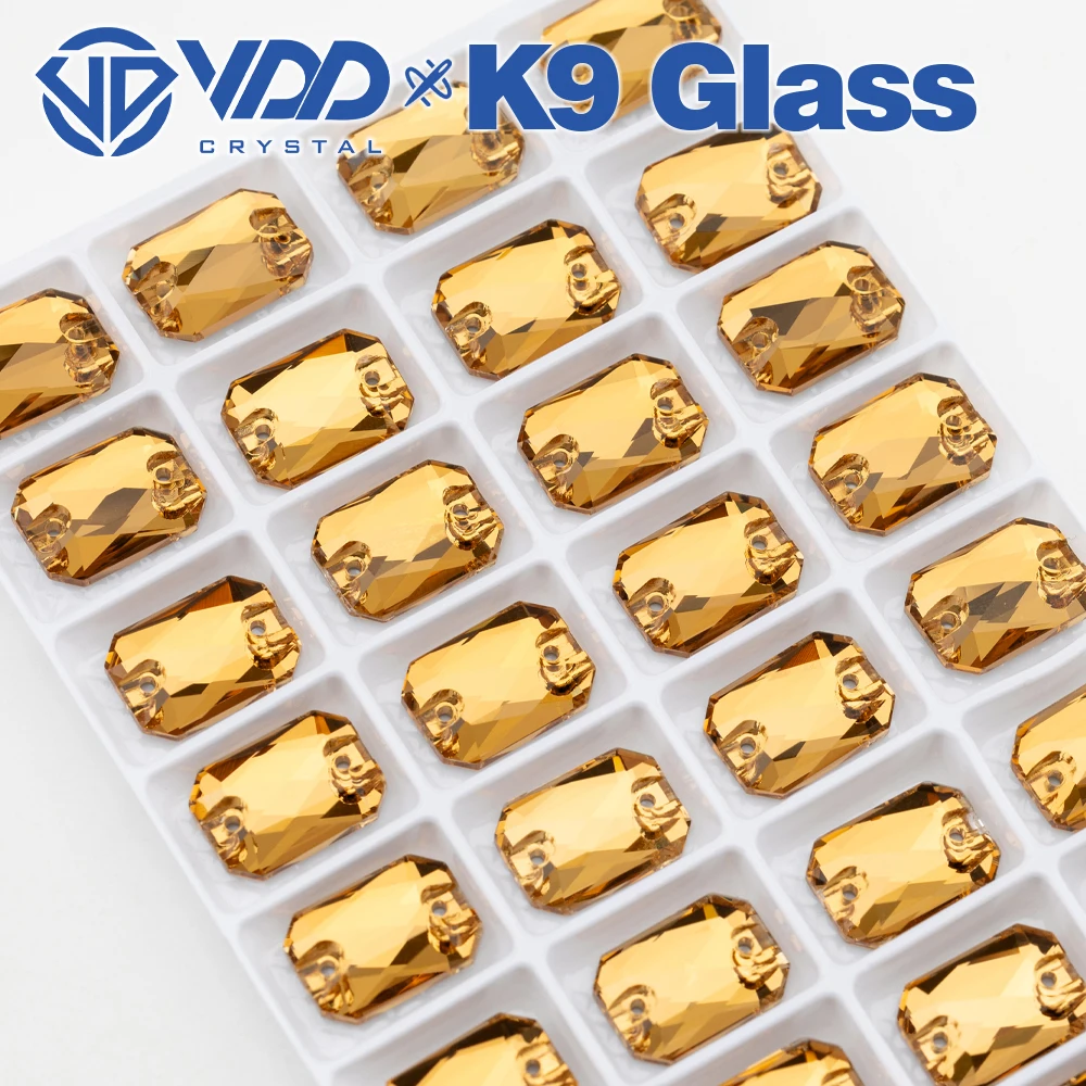 VDD Großhandel Smaragdschliff Hochwertige K9-Glas-Applikations-Strasssteine, Kristall-Flachrück-Applikationssteine zum Nähen für Bekleidungsdekorationen – Detail 12