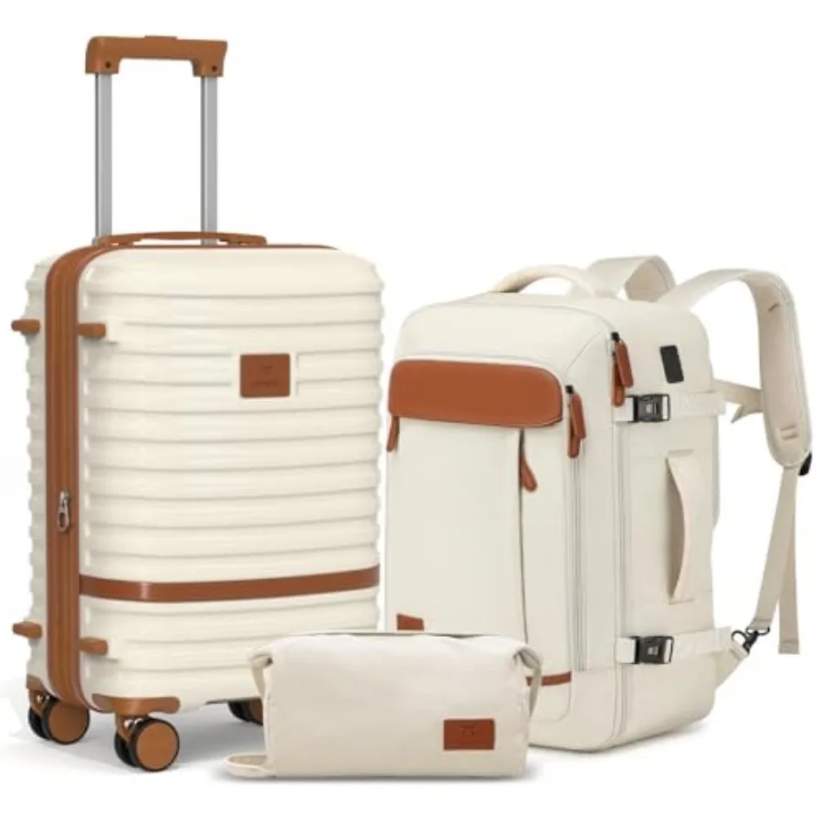 

Expandable Sets Airline Approved Sets 3 Pcs, Suitcases with Wheels, Lightweight ABS Hard Shell 20 Inch Suitcase with TSA Lock S