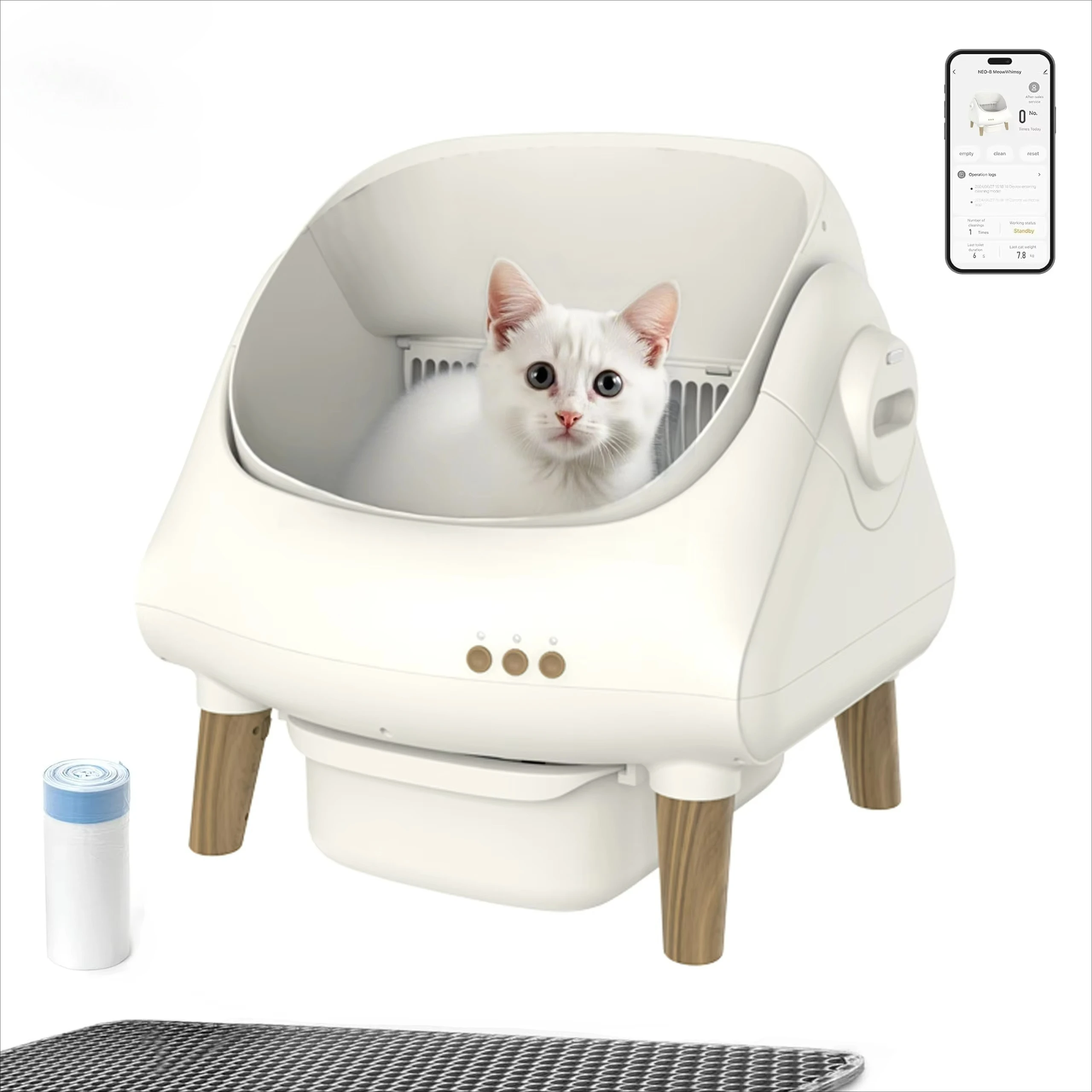 

Automatic Cat Litter Box Large Intelligent Open Design Self Cleaning Litter Box Smart Cat Toilet Litter Pan with APP Control