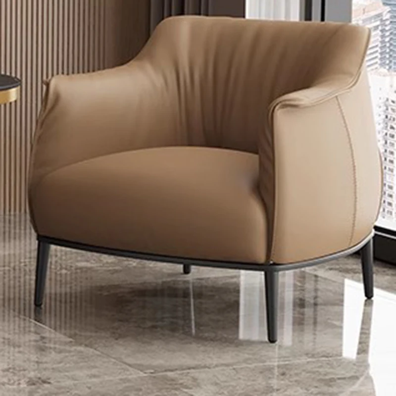 كراسي غرفة معيشة بسيطة وفريدة من نوعها باللون الأزرق، كراسي بذراعين واحدة حديثة بتصميم كسول كبير الحجم، أثاث صالة Fauteuil De Salon #3