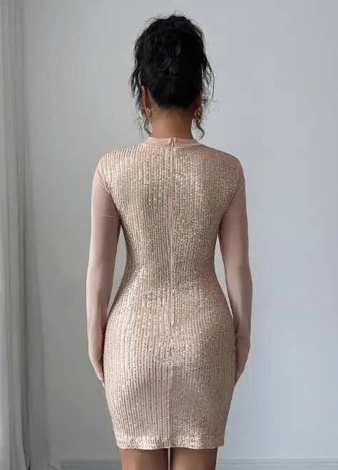 

Women's Dress 2025 Autumn/winter Elegant and Fashionable Long Sleeve Sexy Hip Wrapped Skirt Party Evening Dress Women's Wear