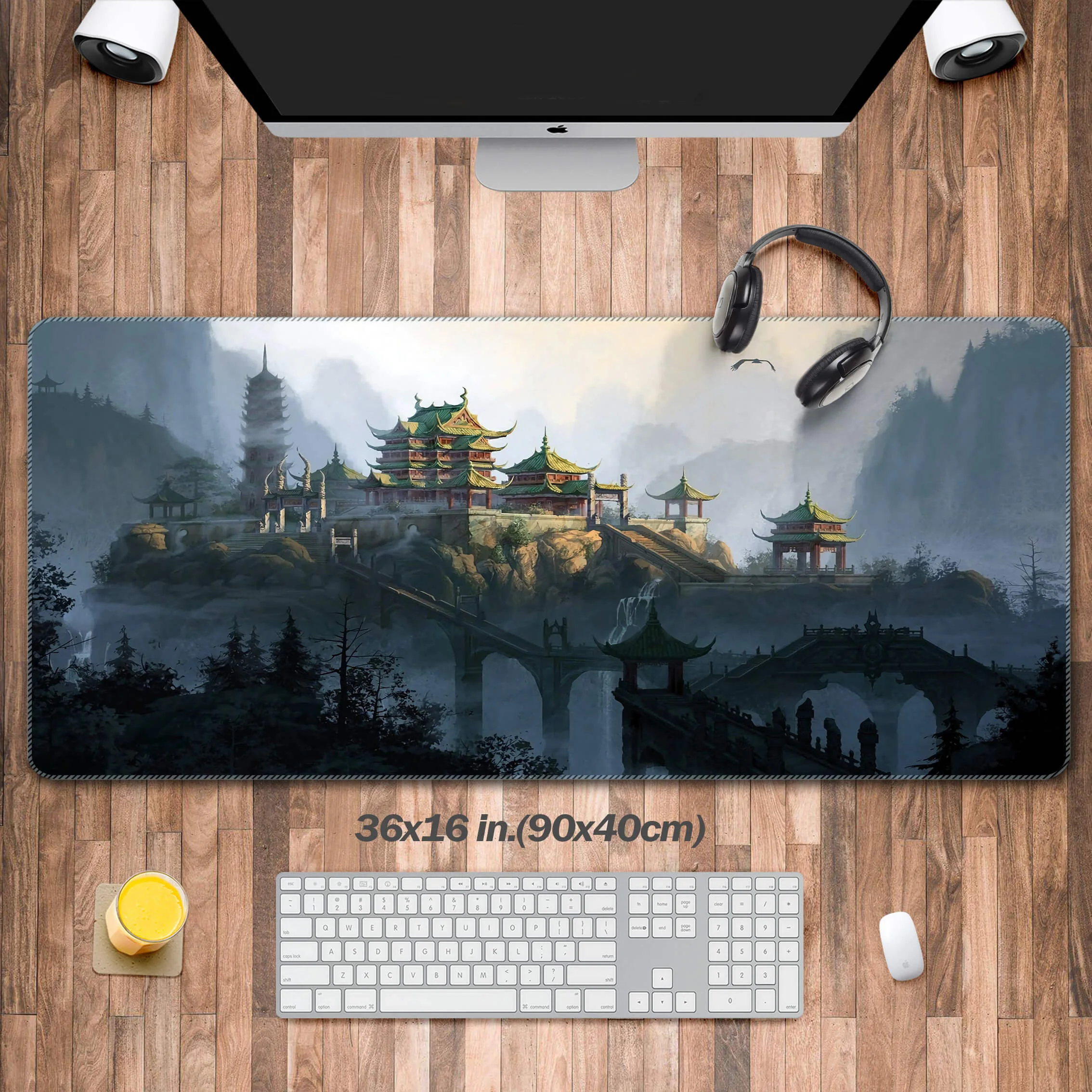 Oriental View Office Rug, XXL Mouse Pad, Cute Office Decoration, Office Rug, Laptop Keyboard Pad Perfect Gift for Friends