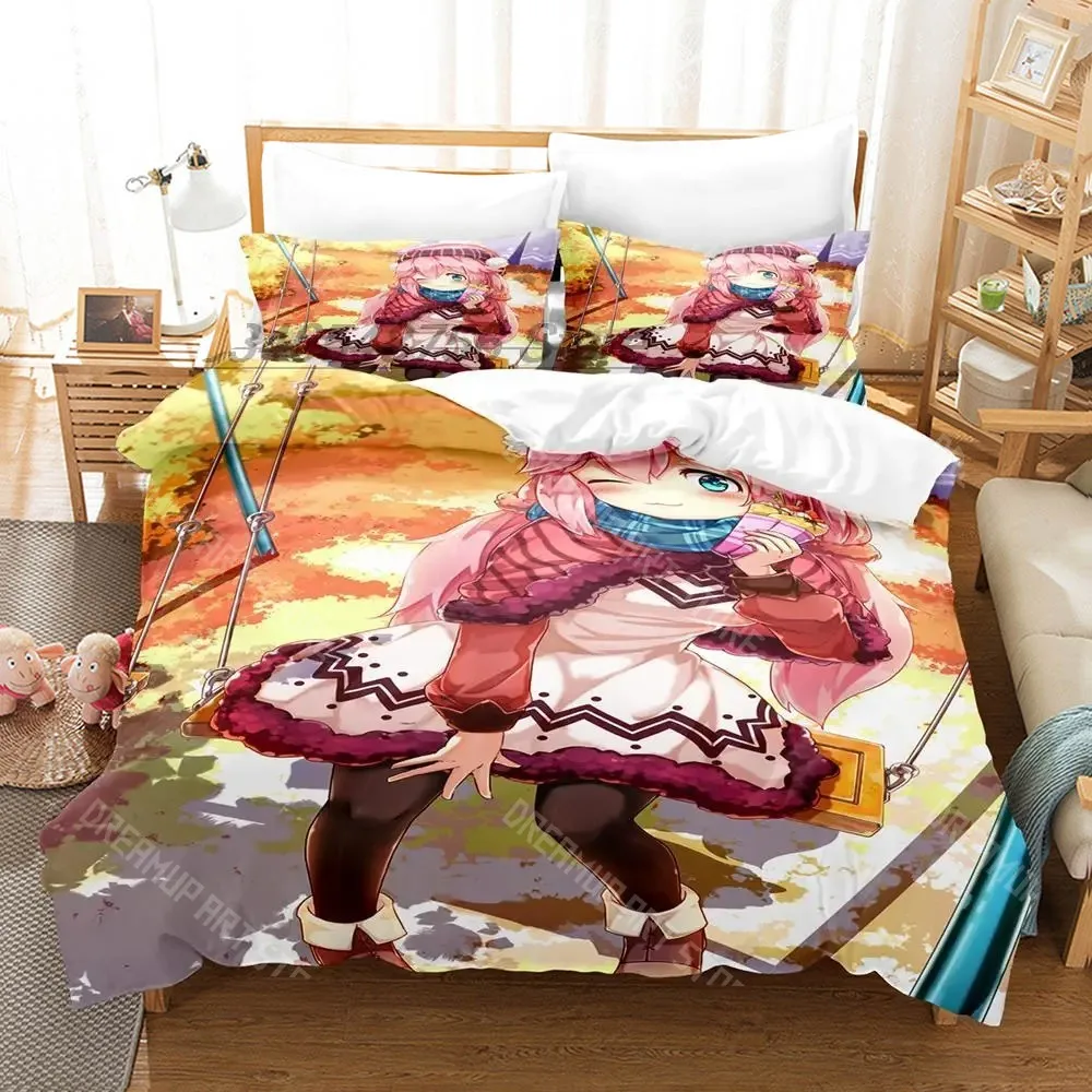 3D Printed Laid-Back Camp Anime Bedding Set for Boys Girls Duvet Cover Pillowcase Twin Queen King Full Single Double Sizes