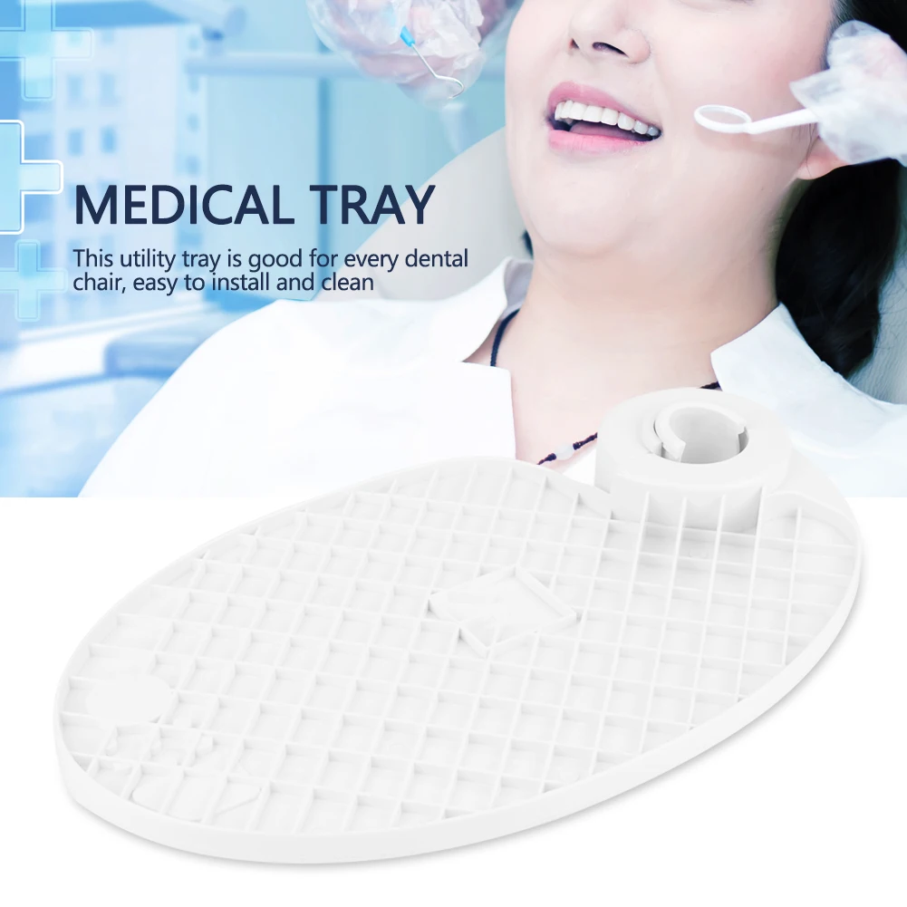 1pcs Dental Scaler Tray Plastic Plate Post Mounted Shelf Tray Table Shape Clinic Dentistry Chair Accessories Every Dental Chair