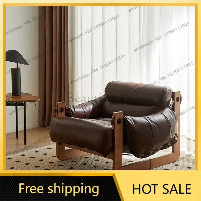 XX. High-end household 2026 medieval leisure chair Italian minimalist single sofa chair