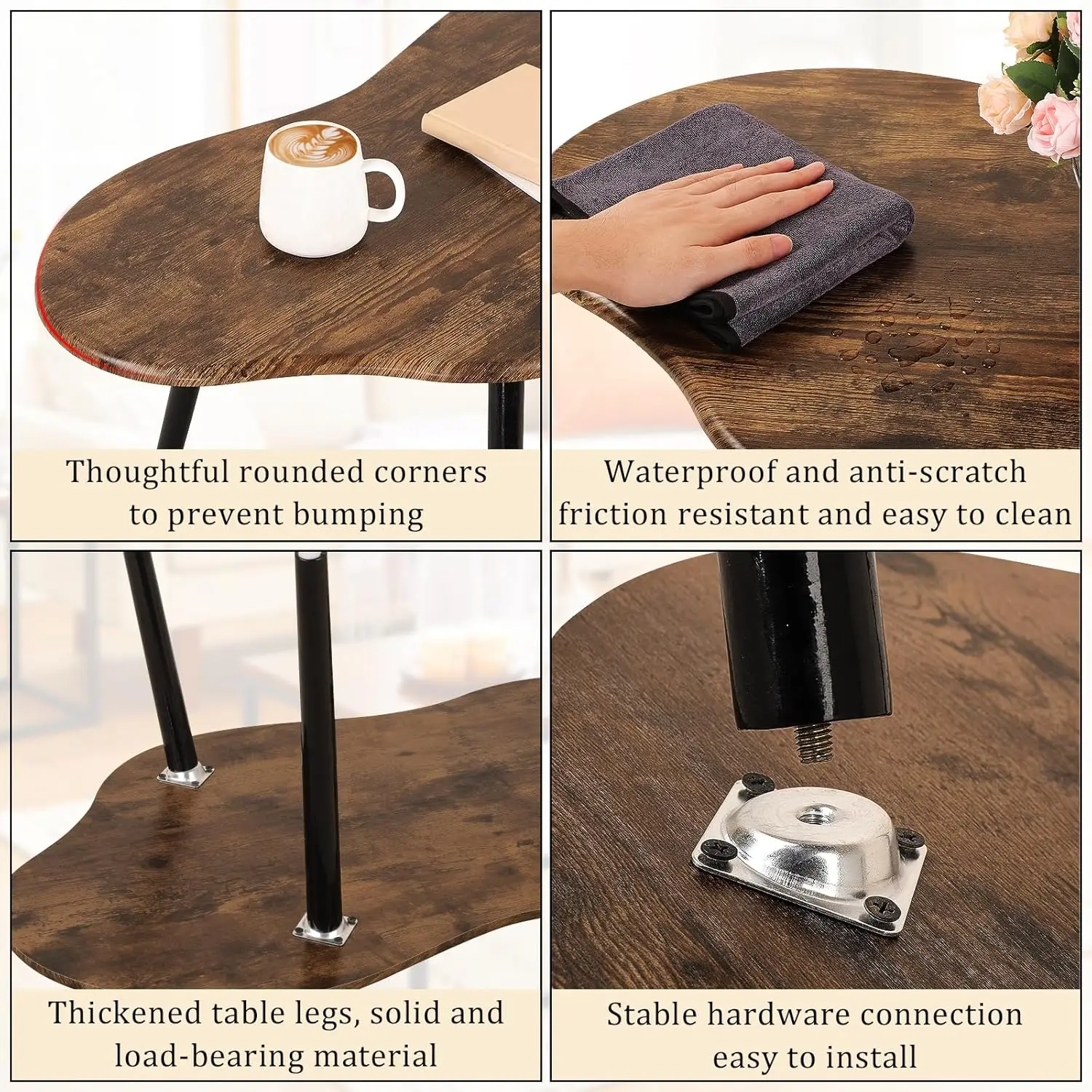 Small Coffee Table Cloud Shape Coffee Table Industrial Coffee Tables Wood Irregular Center Table Floor Table Mid Century