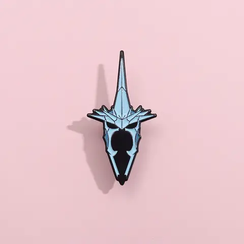 Pin Club | Cartoon Mask Blue Armor Helmet Anime Enamel Brooch Creative Custom Metal Badges Backpack Hat Decoration Jewelry Gifts