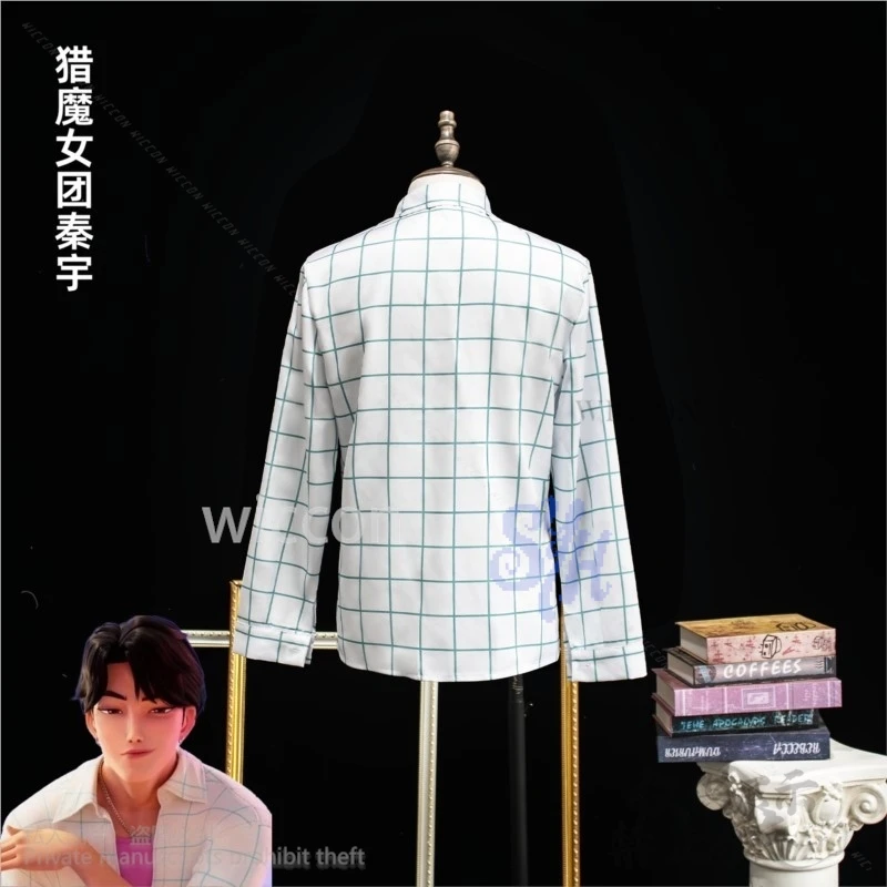 Anime Saja Boys Soda Pop Uniform Kpop Demon Cosplay Jinu Costume 코스프레Fashion Handsome Korea Idol Retro Plaid Long Sleeve Shirt