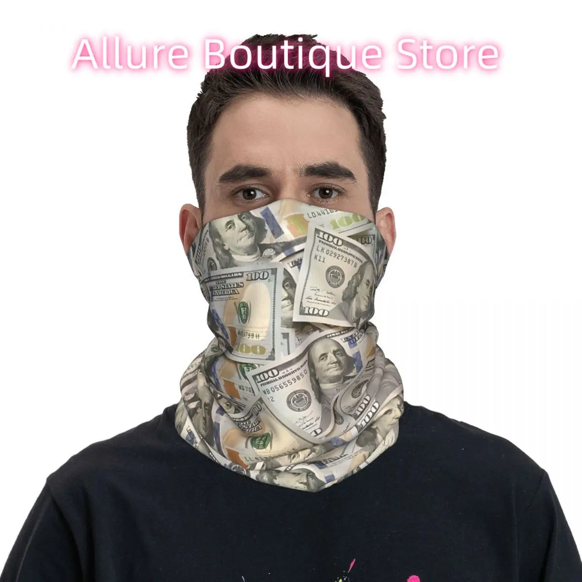 New Hundred Dollar Bills Money Headband Neck Warmer Men Ski Running Tube Scarf Medical Nurse Face Bandana Gaiter