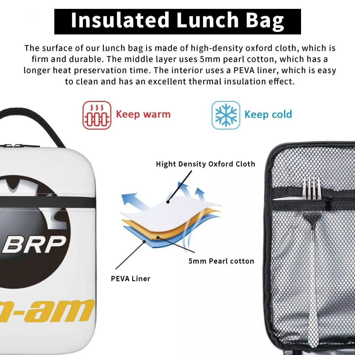 BRP ATV Can Am Logo Thermal Insulated Lunch Bag Women Resuable Lunch Tote for School Storage Food Box