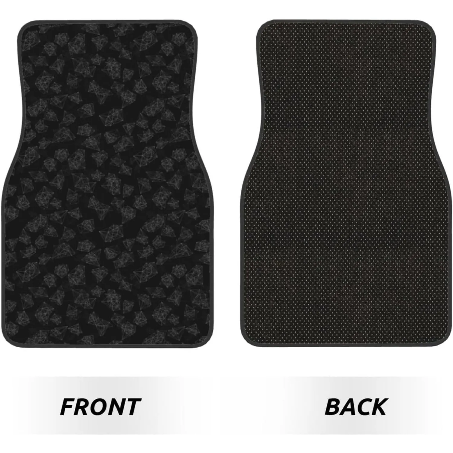 4pcs Black Marble Style Automotive Floor Mats | Heavy Duty All Weather With Non-Slip Backing, Universal Fit For Most Vehicles, P