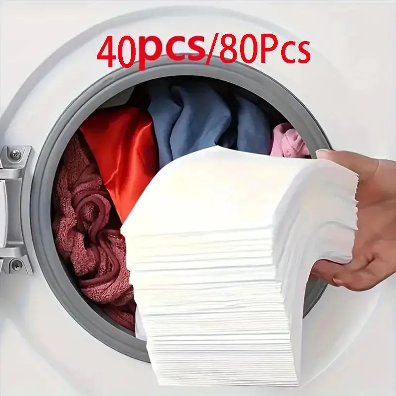 40/80/120pcs Dye-Resistant Cloth For Laundry,No Chemical Composition,Mixed Laundry Anti-Penetration And Fade Protection