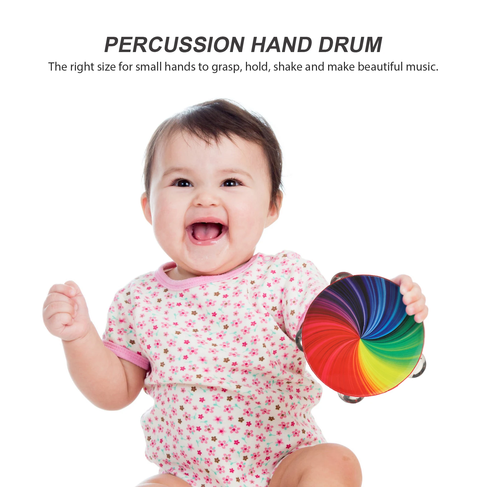 

Double Row of Rainbow Ring Drums Percussion Tambourine Music Instrument Jingle Traditional Instruments Hand Held