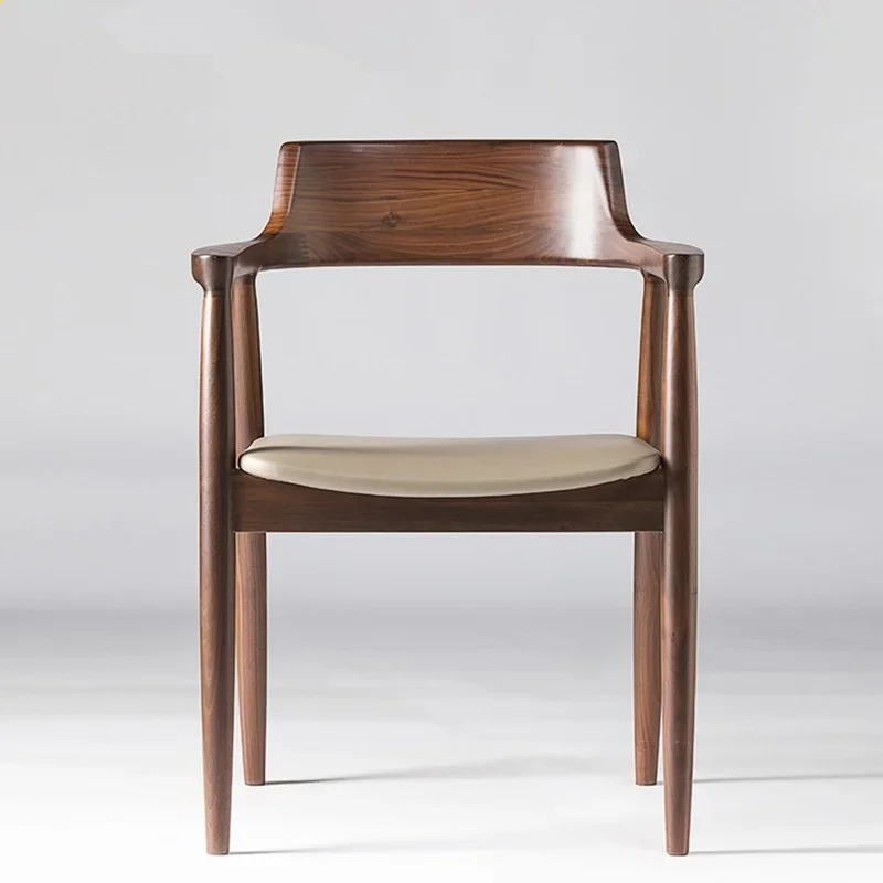 Nordic Solid Wood Dining Chair President Kennedy Chair Hiroshima Chair Cafe Restaurant Conference Chair Simple Back Chair