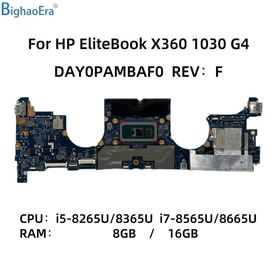 HP EliteBook X360 1030 G4 Motherboard with i5/i7 CPU 8GB/16GB RAM
