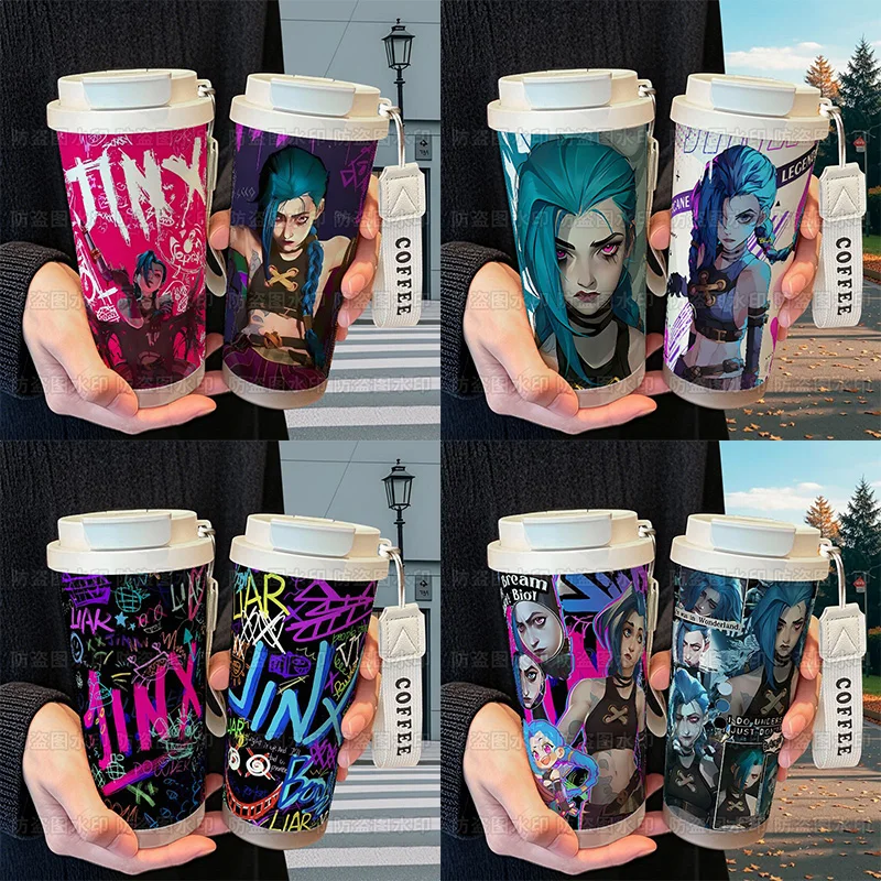 

The Battle of Two Cities Jinx 316 Stainless Steel Insulated Cup Anime Character Large Capacity Rope Straw Car Coffee Cup Gifts