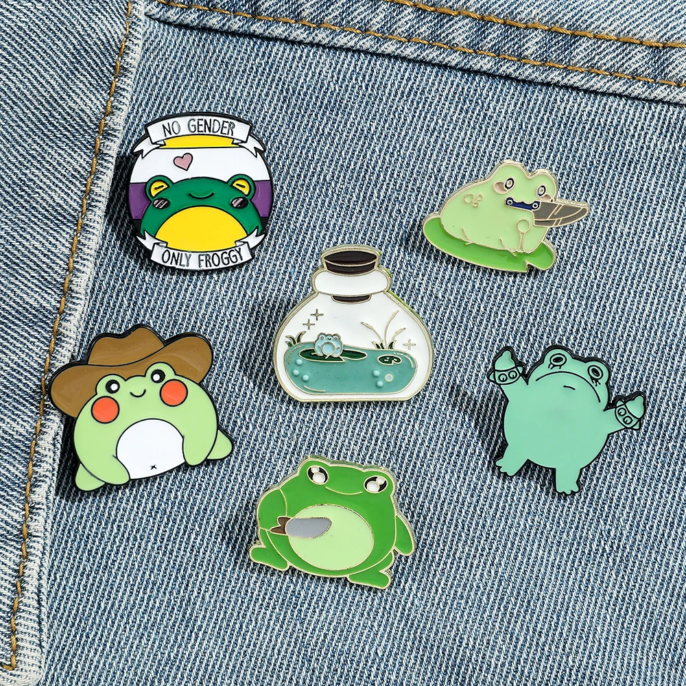 

Эмалированные булавки с ножом, лягушкой, Индивидуальный Забавный значок с животным средним пальцем, значок с лацканом, аксессуары, модные ювелирные изделия, подарок для друзей