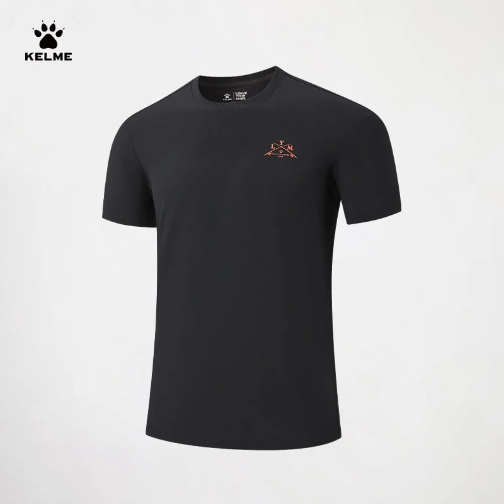 KELME Men's Short-sleeve T-shirt, High Elasticity and Non-restrictive Allowing Free Movement Without Tightness Sweat-absorbing