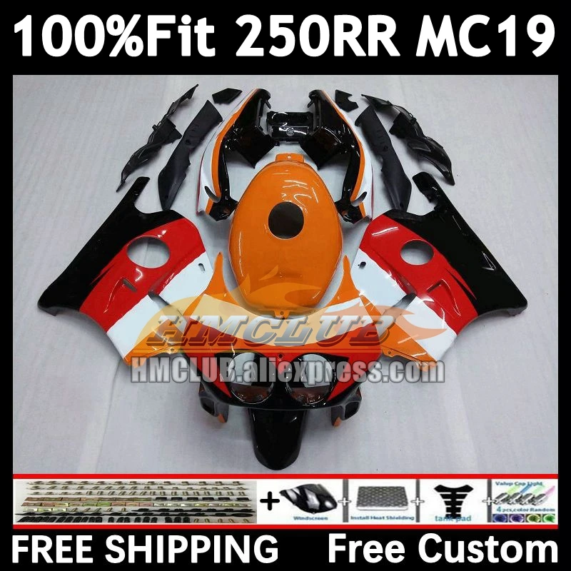 Orange Black Injection Body For HONDA CBR 250RR 250R 250 RR CC 88 89 96No.0 CBR250 RR MC19 MC 19 CBR250RR 1988 1989 OEM Fairing