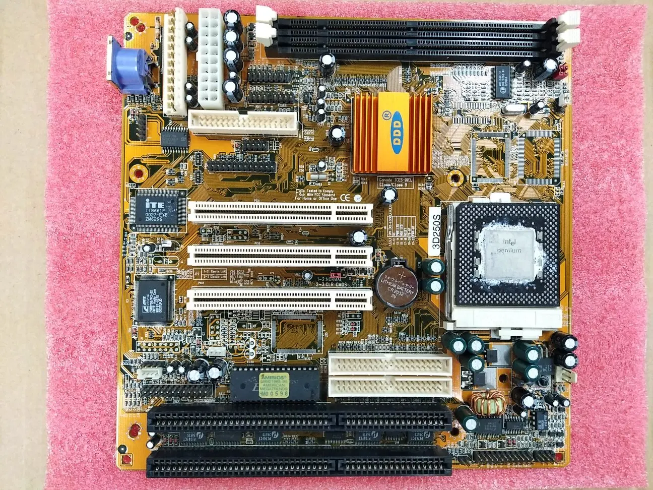 Second hand Elite AT586 motherboard sis5598 with 2 ISA slots 3D250S for industrial equipment