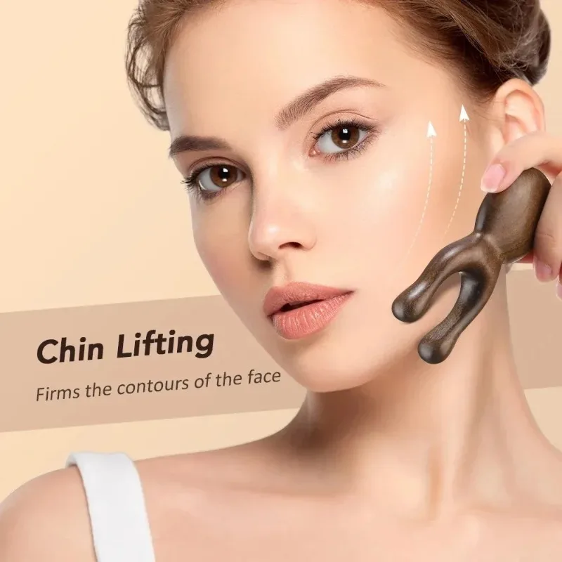 1pcs Wooden Nose Gua Sha Massager Facial Massage Stick Pointing Massage Sandalwood Massage Tool for Guasha Scraping