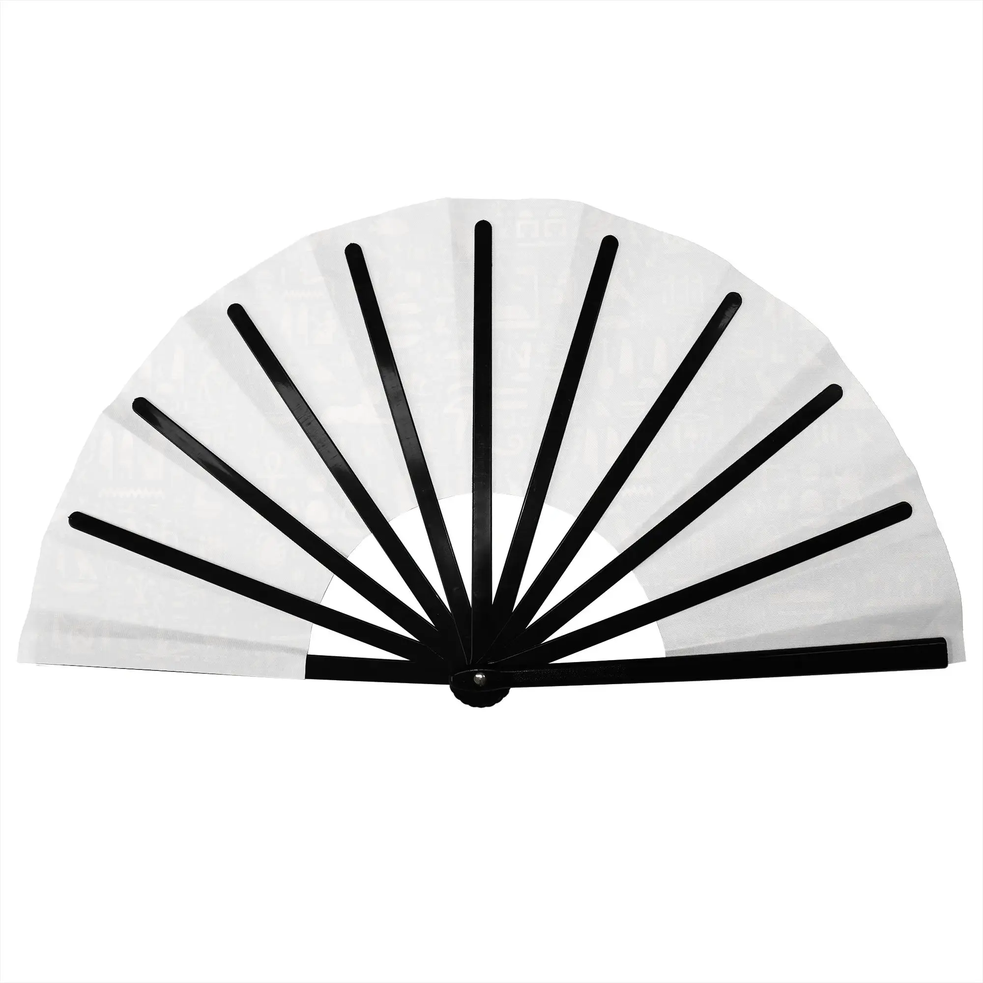 Egyptian Hieroglyphs Portable Pocket Fan Camping Ancient Egypt Symbol Polyester Folding Fan Chinese Dance Handheld Cooling Fans