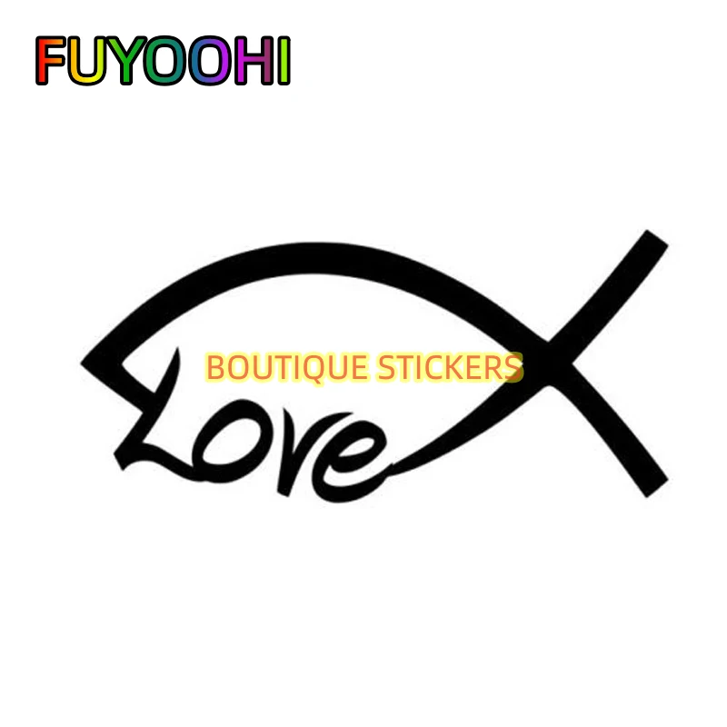 FUYOOHI Exterior Accessories Decal CHRISTIAN FISH LOVE Creative Car Sticker Fashion Auto Personalized Decorative Decals