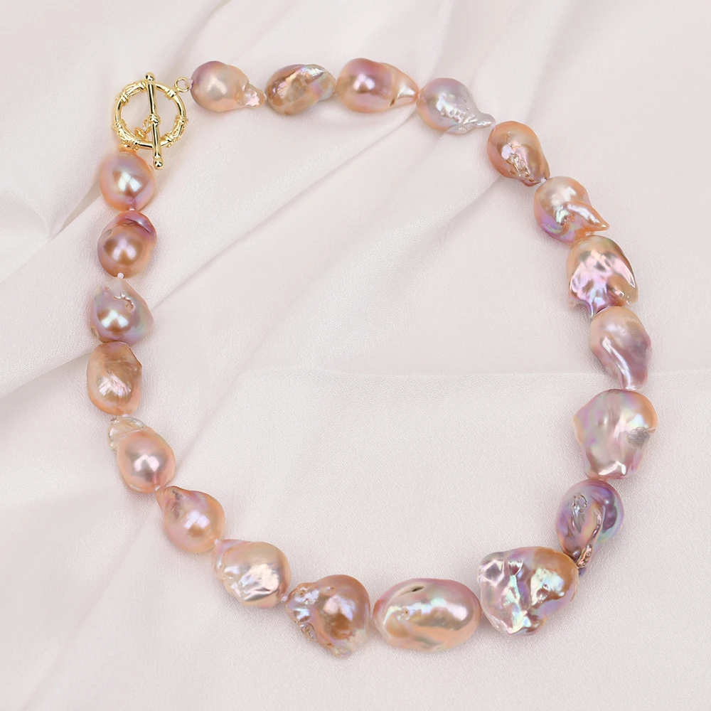 G-G  Freshwater Cultured Purple Baroque Pearl Necklace Bracelet Earrings Keshi Pearl Sets Handmade For Women Gifts