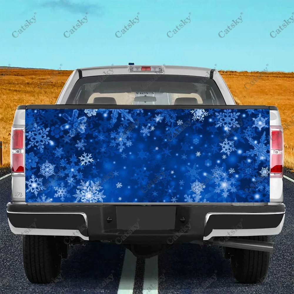 Christmas Snowflakes Car Tail Trunk Protect Vinly Wrap Sticker Decal Wheel Hood Decoration Engine Cover for SUV Off-road Pickup