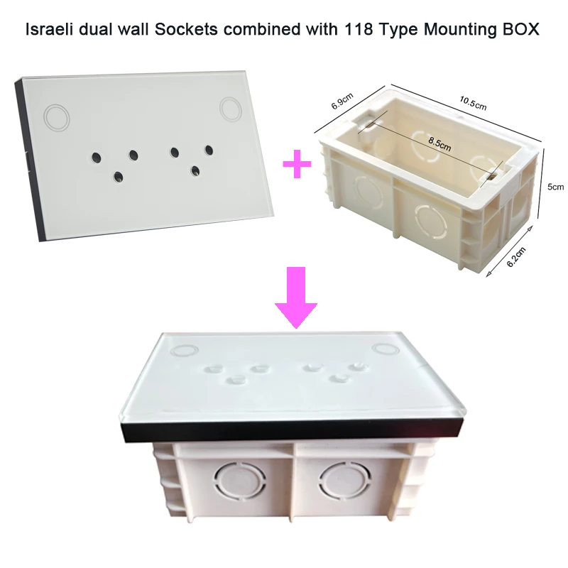 Imagem -02 - Zigbee-inwall Dual Socket Sets 118 tipo Caixa de Montagem 15a Eletricidade Estatística Timmer Painel de Cristal Iisrael