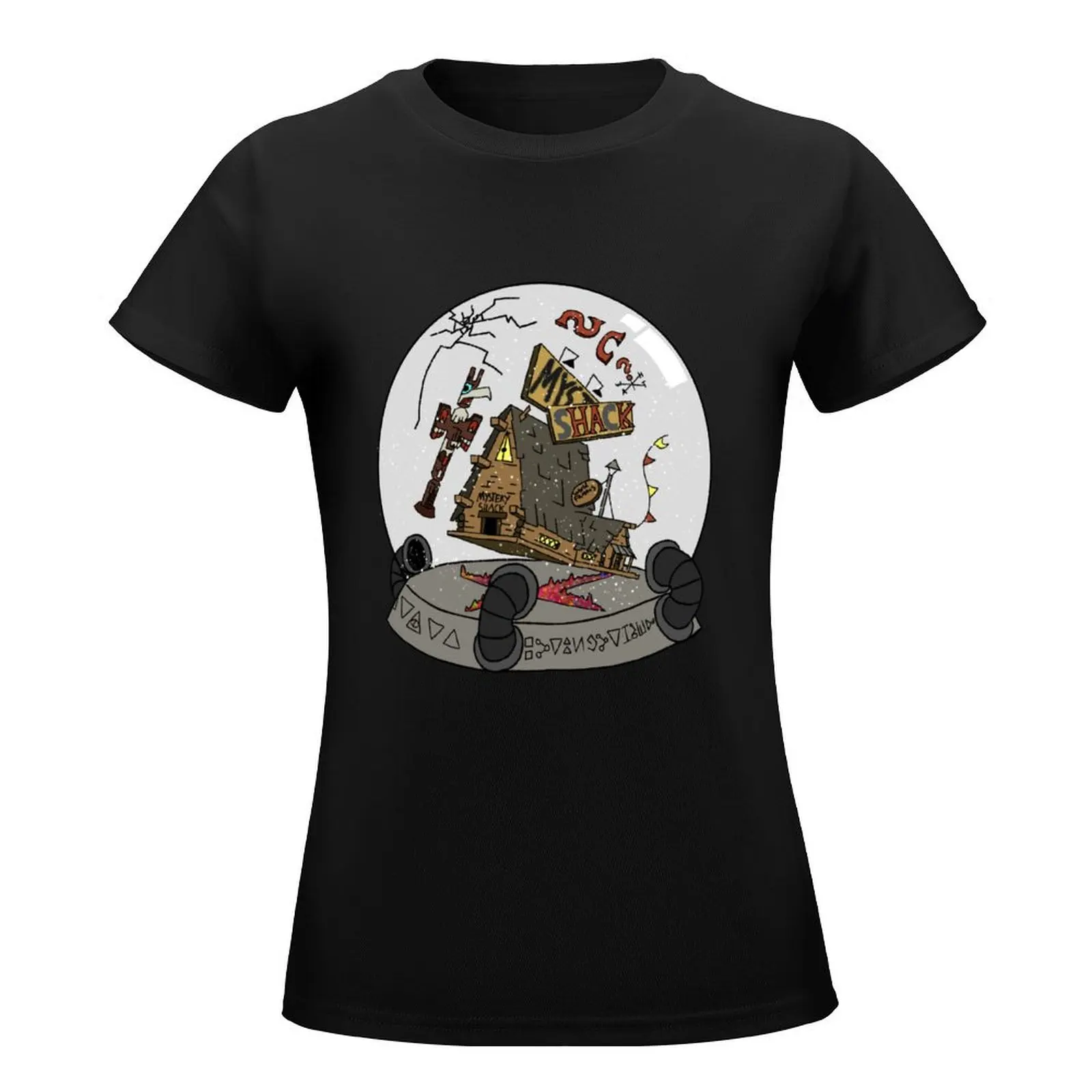 Mystery Shack Snow Globe T-Shirt funny Female clothing vintage clothes anime clothes Top Women