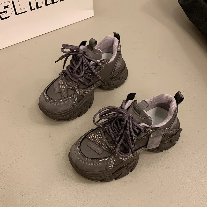 المرأة أحذية رياضية سميكة سوليد تنفس شبكة منصة أحذية رياضية المرأة أزياء من الدانتل حتى سميكة سوليد عارضة المرأة 2026 #2