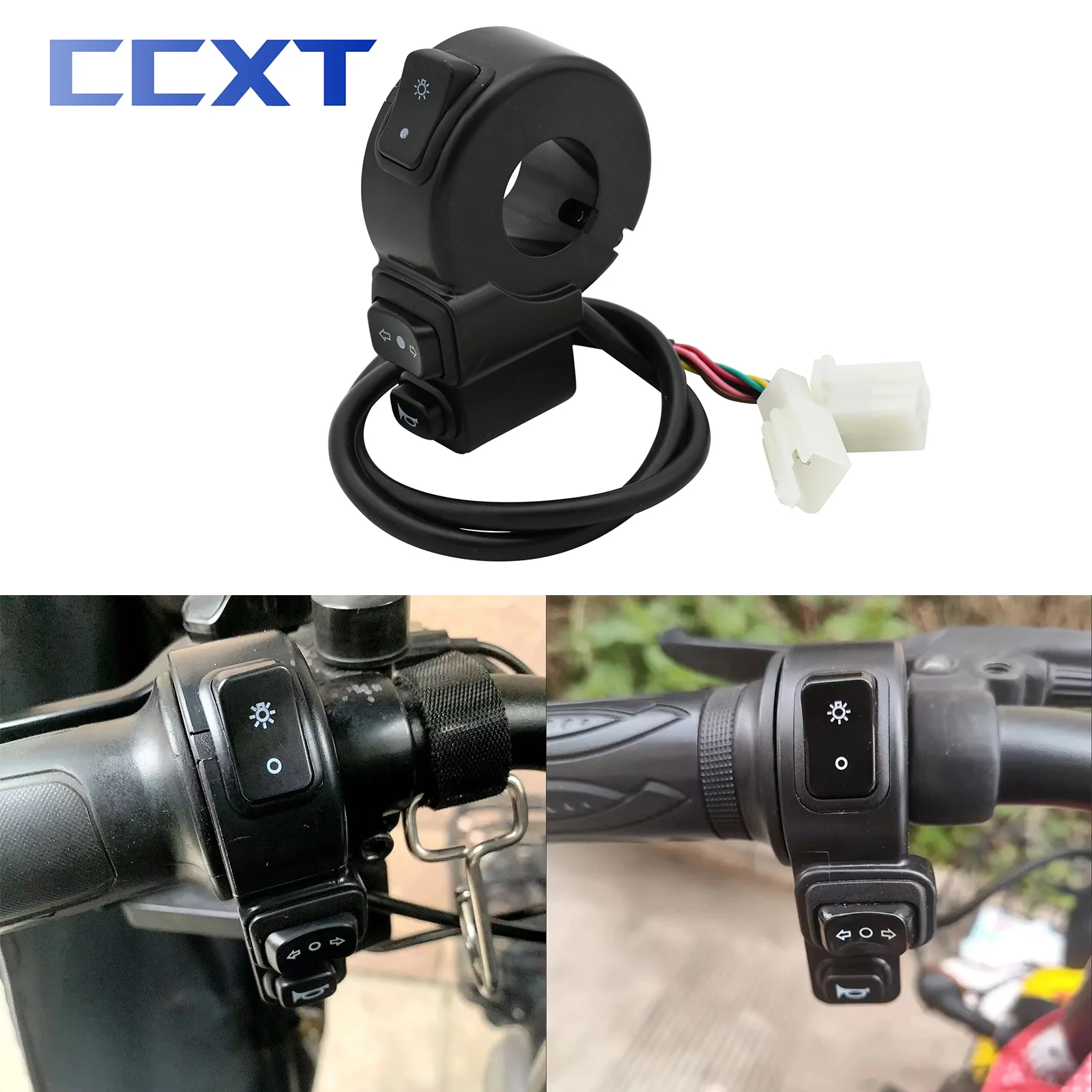 Motorcycle Electric Bike Scooter ATV Quad 22mm Handlebar Universal Parts Switch Headlight Turn Signal Horn ON/OFF 3 In 1 Switch