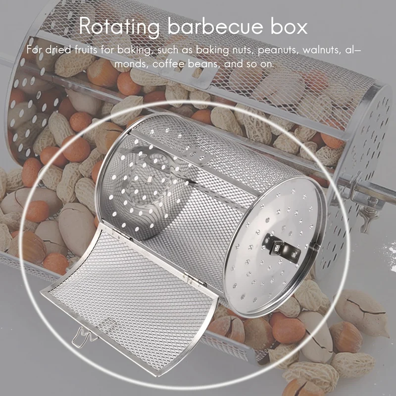 Rotisserie casket Rotisserie Basket,14X18cm Stainless Steel Oven Roast Basket ​Baking Cage for BBQ Grill