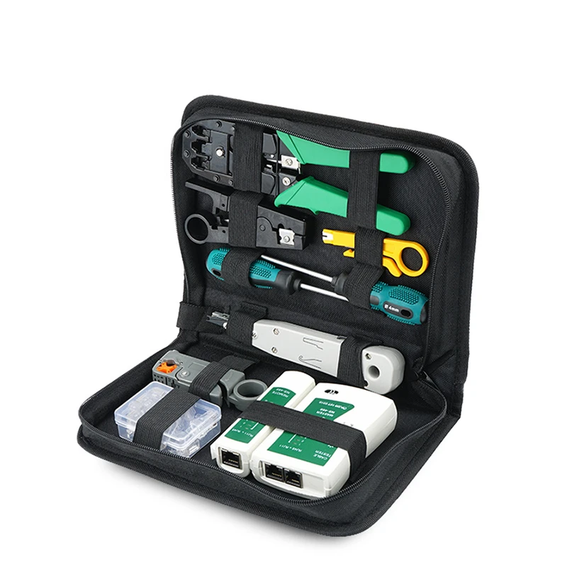 

Network Cable Tester Tool LAN Utp Screwdriver Wire Stripper RJ45 Connector Computer Network Crimping Pliers Tool Kit Set