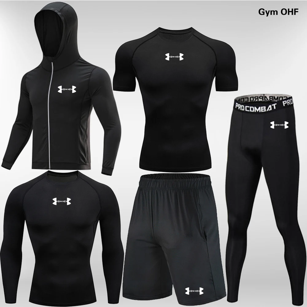 Men'S High Quality Sports Set Running, Jogging, Fitness, Outdoor Cycling, Indoor Training Rashguard MMA