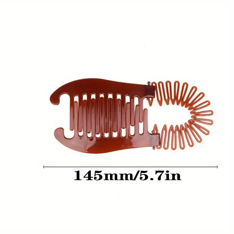 3Pcs Colorful Elongated Interlocking Plastic Banana Clip Hair Combs for Women Two Sides Ponytail Holder Hair Accessories Hair