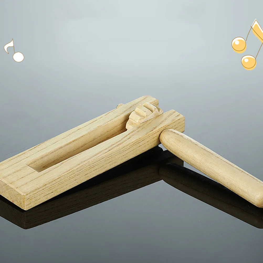 3pcs Wooden Castanets For Kids Lovely Design Music Instrument Ratchet Noise Maker Children Percussion Plaything Educational