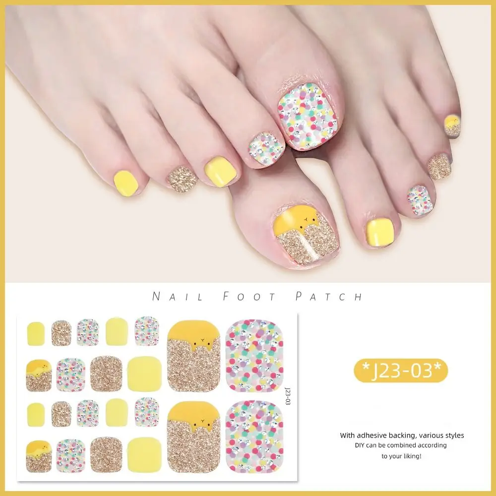 Pegatinas extraíbles para uñas de los pies, calcomanías para uñas de los pies, suministros de manicura exquisitos, 22 unidades