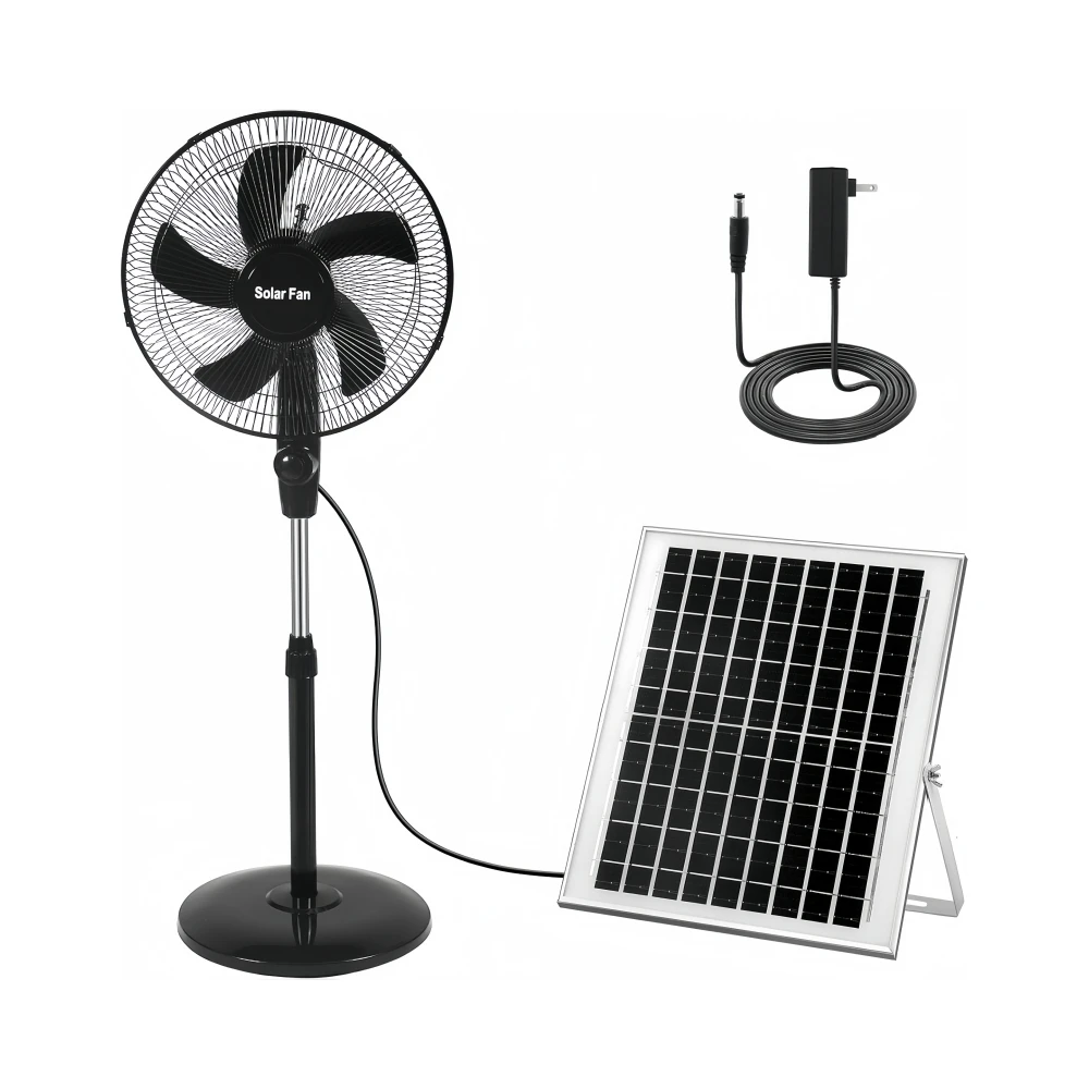 16-дюймовый солнечный перезаряжаемый высокоскоростной солнечный вентилятор для наружного использования 15 Вт 20 Вт 25 Вт солнечный стоячий вентилятор с панелью