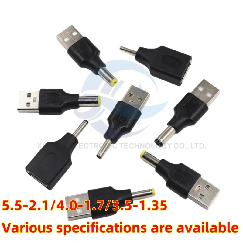 1/5pcs USB female/male head to DC power source 5.5-2.1/4.0-1.7/3.5-1.35 Power conversion charge transfer