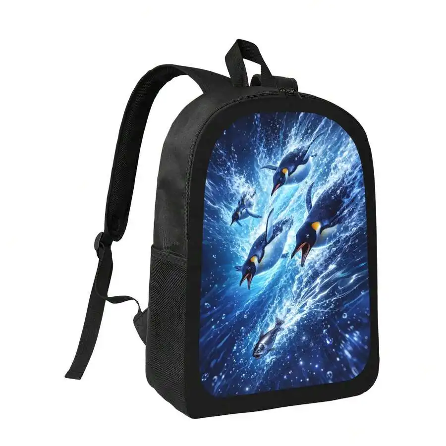 

Penguin Dive Print Backpack Stylish Casual Lightweight Durable Daypack For Outdoor Daily Use