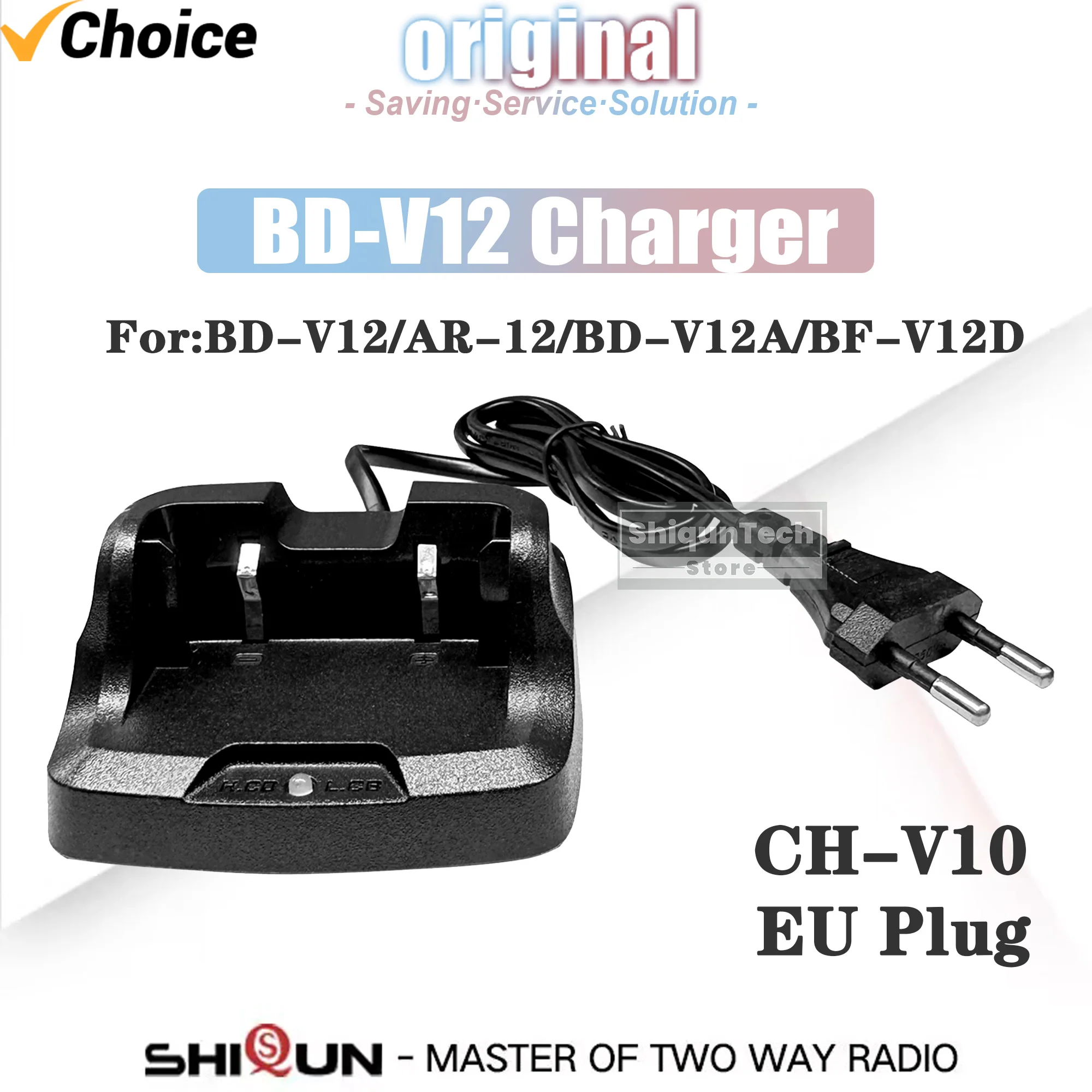 

Baofeng BD-V12A Оригинальное зарядное устройство для рации, настольное зарядное устройство с адаптером питания переменного тока для радио BD-V12D AR-12 BD-V12, вилка европейского стандарта